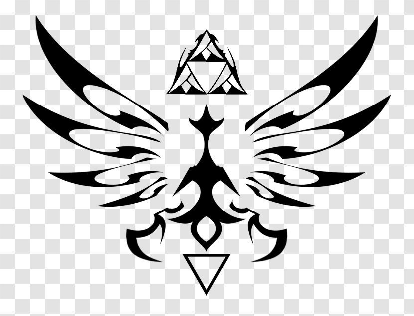 Emblem Black-and-white Symbol Crest Wing - Logo Tattoo Transparent PNG