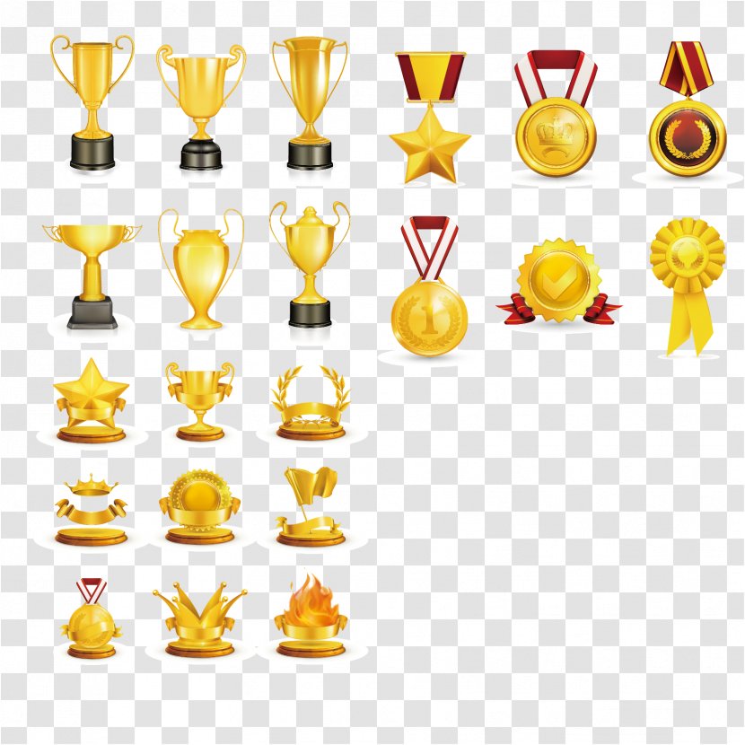 Trophy Medal Clip Art - Stock Photography - Gold Vector Material Transparent PNG