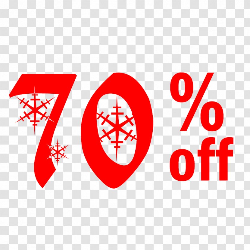 Snow Christmas Sale 70% Off Discount Tag. - Bigbox Store - Publication Transparent PNG