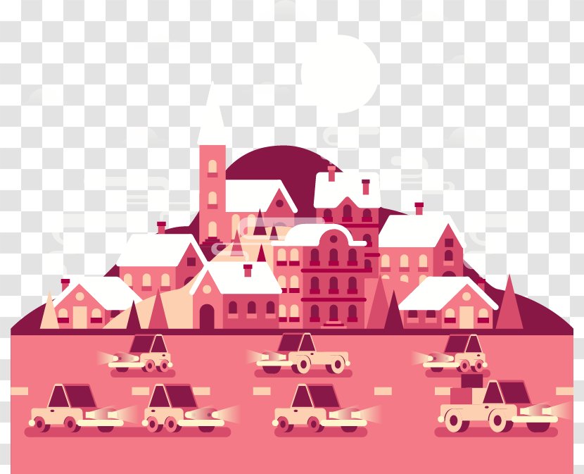 Illustration - Flat Design - City Streets Transparent PNG