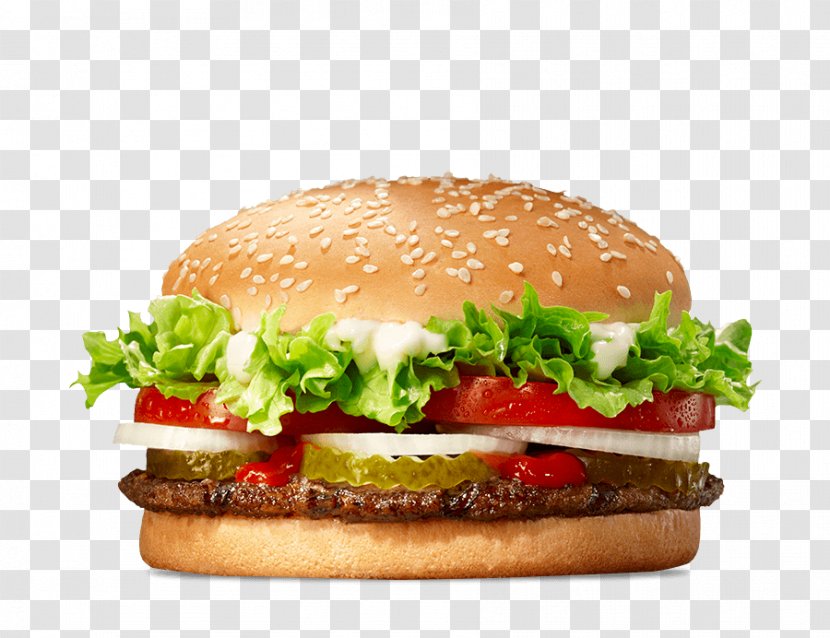 Whopper Hamburger Cheeseburger Fast Food KFC - Restaurant - Burger King Transparent PNG