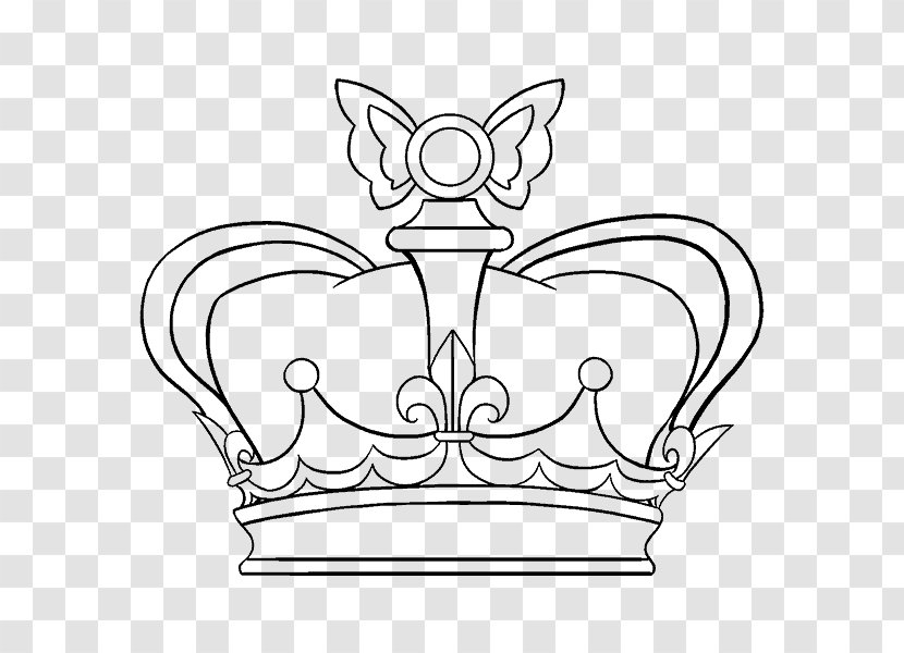 Drawing Crown Line Art Clip - Organism - Triangular Blue And White Diamond Transparent PNG