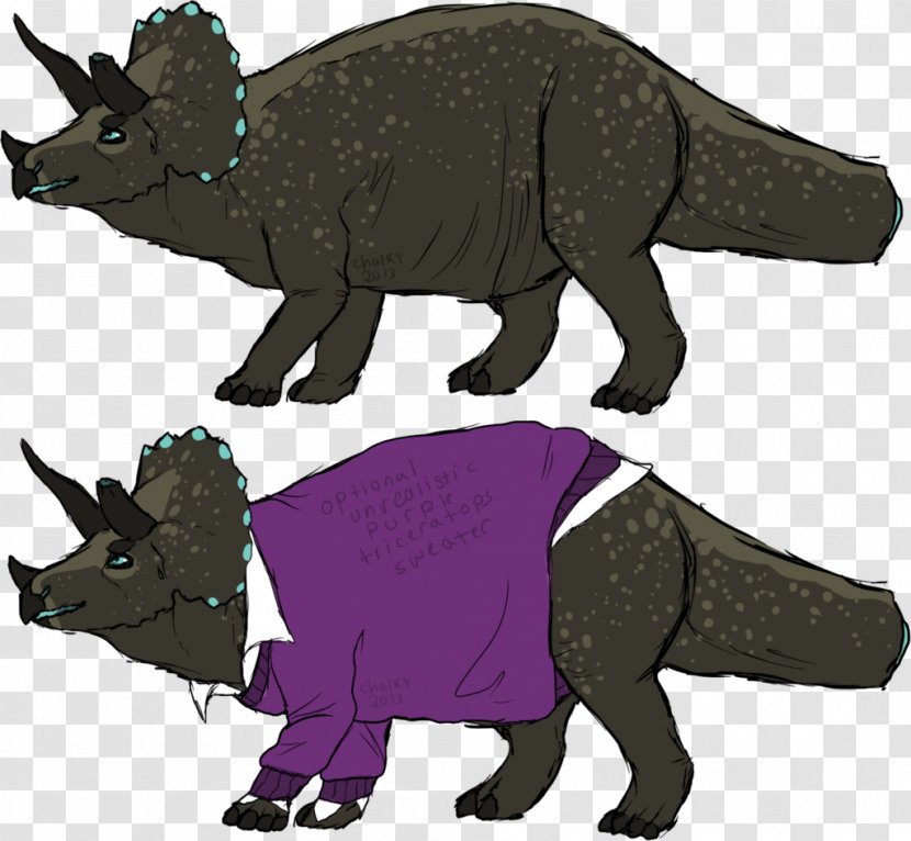 Triceratops Cattle Mammal Fauna Cartoon - Character - Chalk Box Transparent PNG