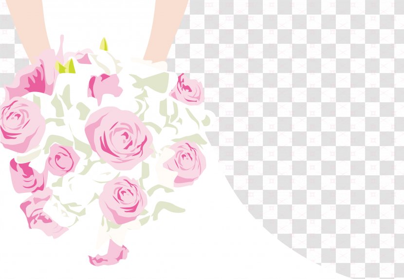 Wedding Invitation Bridal Shower Bride - Floral Design - Holding Flowers Transparent PNG