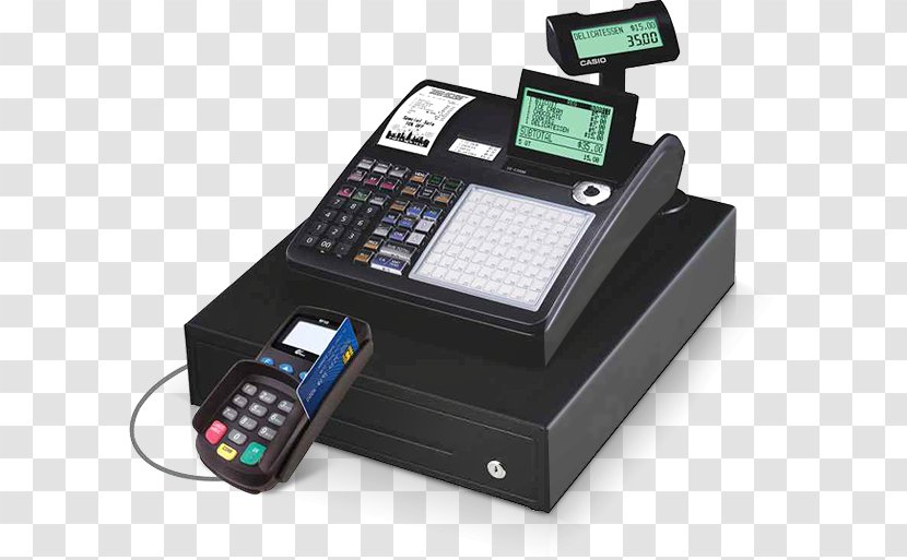 Cash Register Point Of Sale Business Retail Casio - Telephone - Credit Card Machine Transparent PNG