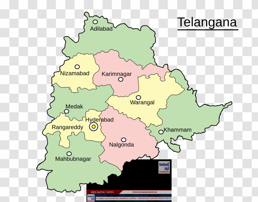 States And Territories Of India Hyderabad State Map Telangana Rashtra Samithi - Area Transparent PNG