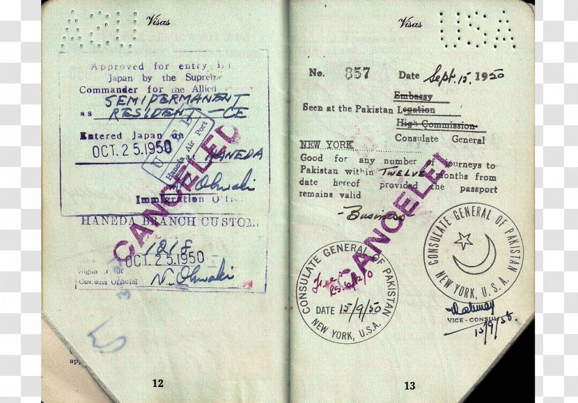 Passport Travel Document Visa Second World War - Allies Of Ii - French Transparent PNG