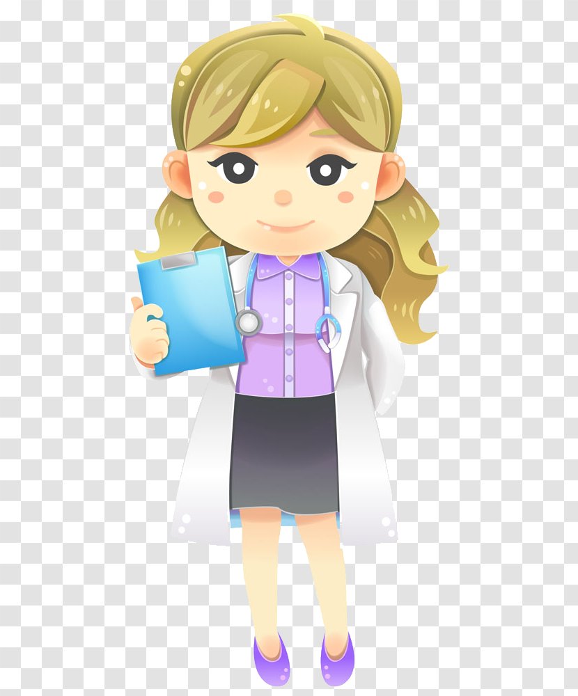 Physician Cartoon - Silhouette - Female Doctor Transparent PNG