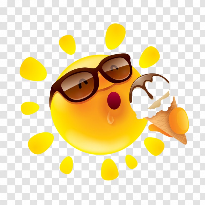 Cartoon Royalty-free Clip Art - Smile - Sun Eating Ice Cream Transparent PNG