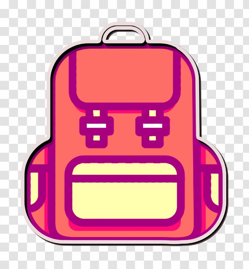 Backpack Icon Bag Outline - Material Property Magenta Transparent PNG