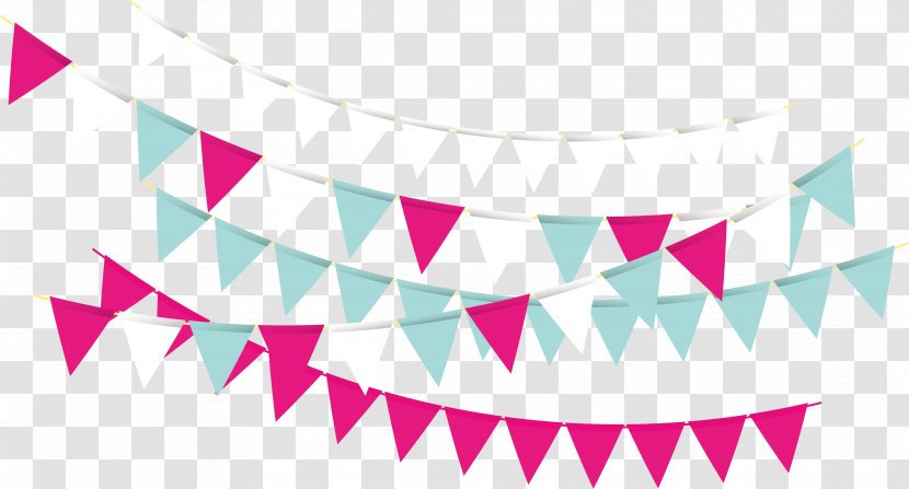 Party Triangle Bunting - Text Transparent PNG