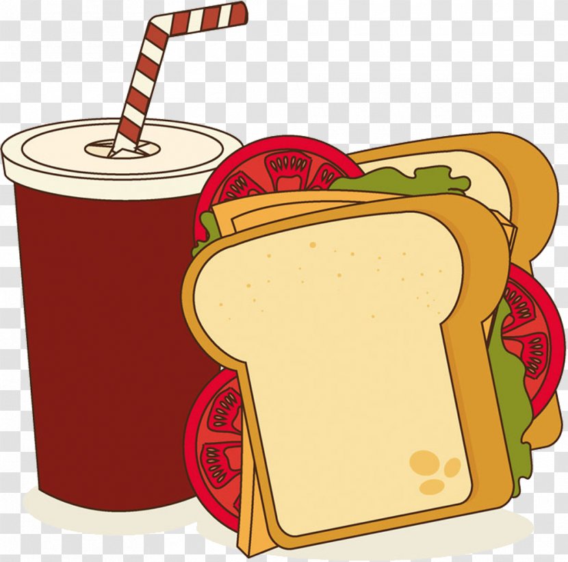Hamburger Hot Dog Fast Food Cartoon - Poster - Hand Painted Burger Transparent PNG