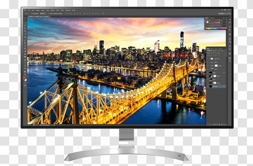 LG 16:9 4K FreeSync IPS Monitor Computer Monitors Resolution Panel Electronics - Lightemitting Diode - USB Transparent PNG