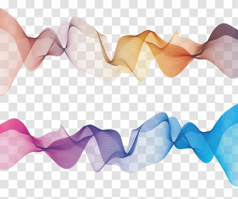 Euclidean Vector Line Wave - Color - Dynamic Waves Decorative Elements Transparent PNG