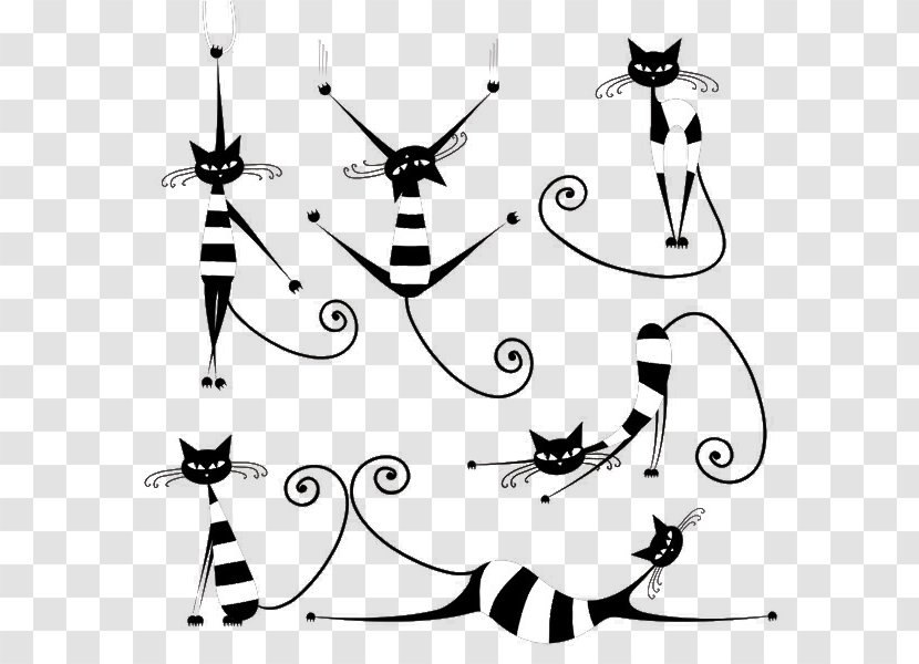Cat Kitten Clip Art - Cartoon - Wearing A Striped Dress Form Transparent PNG