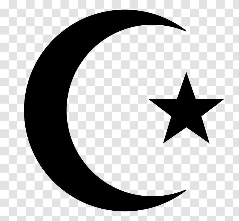 Symbols Of Islam Star And Crescent Moon - Silhouette Transparent PNG