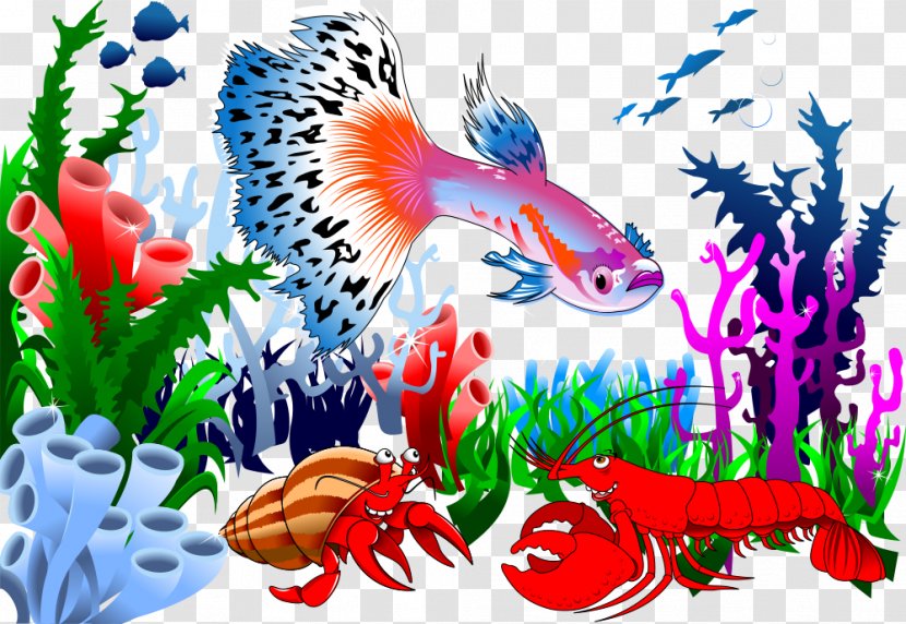 Download Illustration - Organism - Vector Peacock Fish And Lobster Transparent PNG