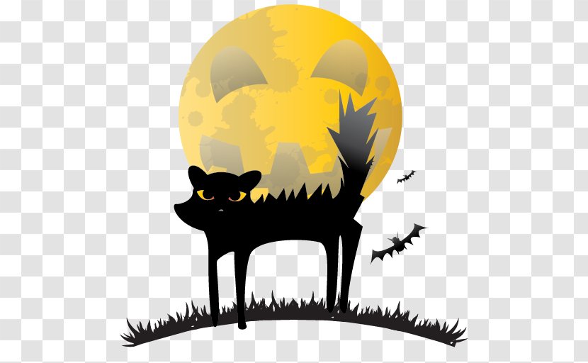 Whiskers Black Cat Halloween Clip Art - Carnivoran Transparent PNG