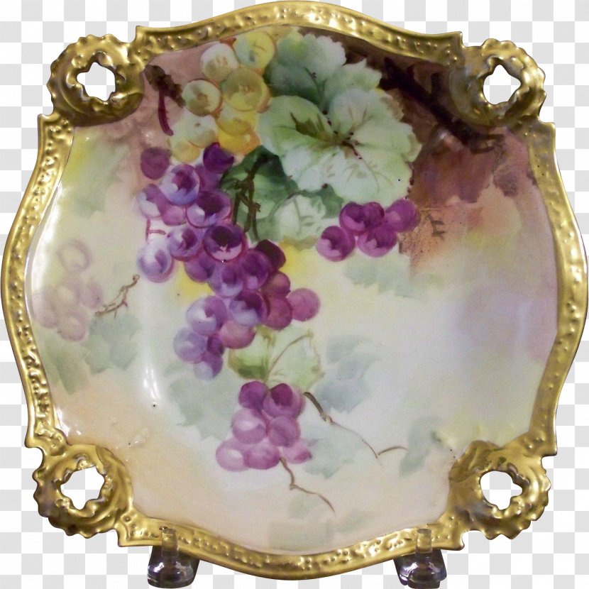 Porcelain - Serveware - Hand Painted Grapes Transparent PNG