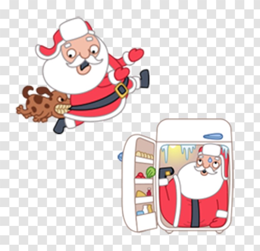 Santa Claus Refrigerator Christmas ICO Icon - Gift - Cartoon Transparent PNG