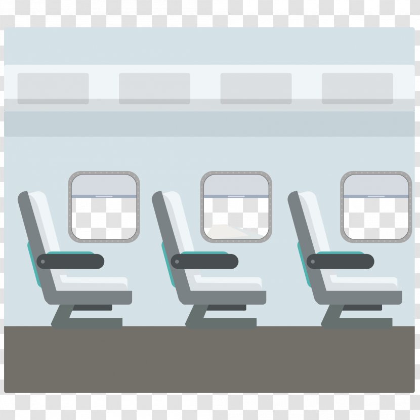 Airplane Seat Chair Flat Design - Logo - Aircraft Seats Transparent PNG