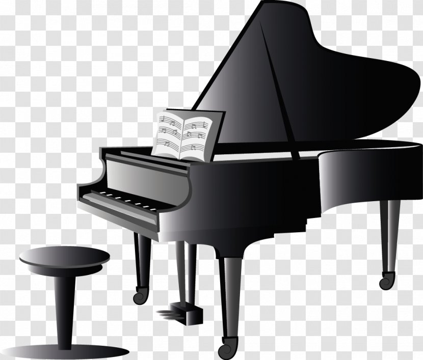 Piano Musical Keyboard Clip Art - Silhouette - Vector Transparent PNG