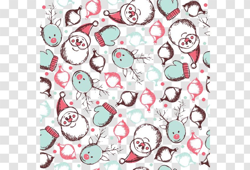 Santa Clauss Reindeer Christmas Paper - Tree - Hand-painted Claus Gloves Icon Background Transparent PNG