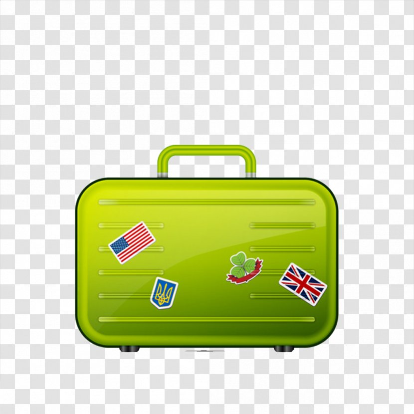 Suitcase - Yellow - Green Transparent PNG