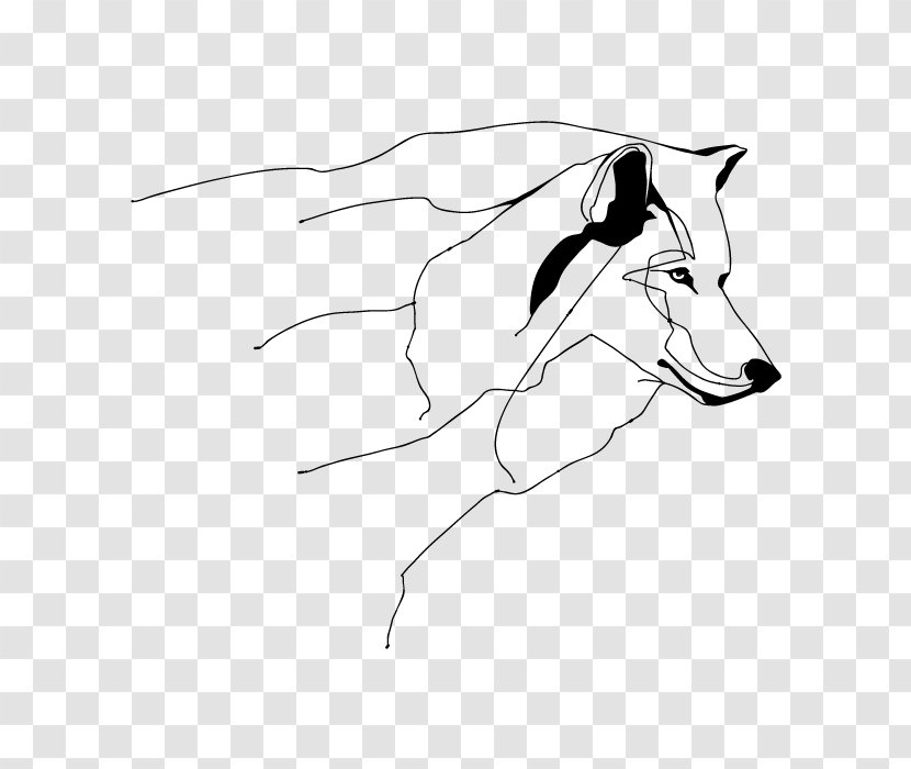 Dog Drawing - Blackandwhite - Style Wolfdog Transparent PNG