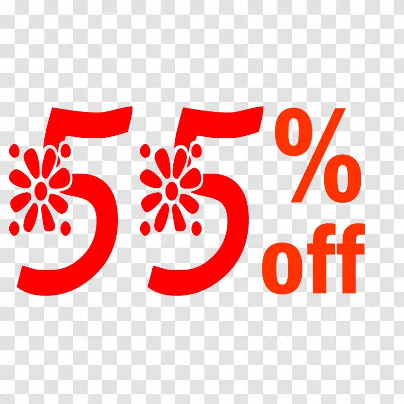 Spring 55% Off Discount Tag. - Symbol - Text Transparent PNG