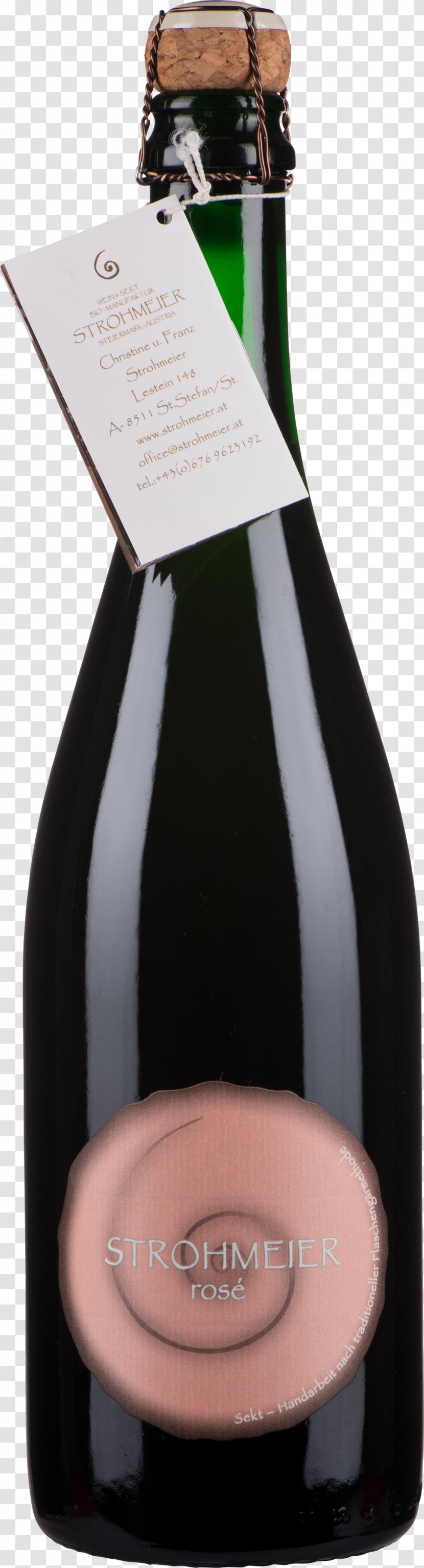 Champagne Rosé Wildbacher Bottle Liqueur - Sparkling Wine Transparent PNG