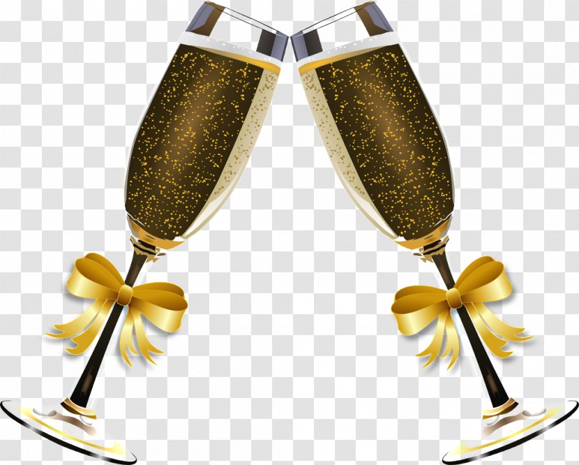 Wine Glass Champagne Clip Art - Vector Transparent PNG