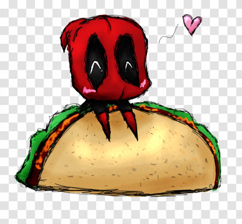 Taco Deadpool Burrito Mexican Cuisine Quesadilla - Cartoon - TACOS Transparent PNG
