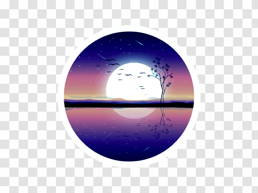 Circle Purple Sky Wallpaper - Computer - Vector Lake Of The Moon Transparent PNG