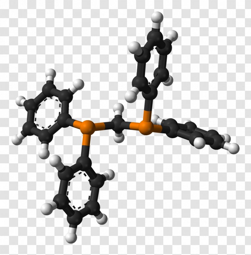 Bis(diphenylphosphino)methane Ligand Coordination Complex Molecule 1,2-Bis(diphenylphosphino)ethane - Ballandstick Model - Bis Transparent PNG