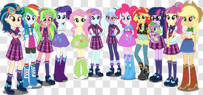 Rainbow Dash Pinkie Pie Pony Applejack Sunset Shimmer - Doll - My Little Friendship Is Magic Transparent PNG