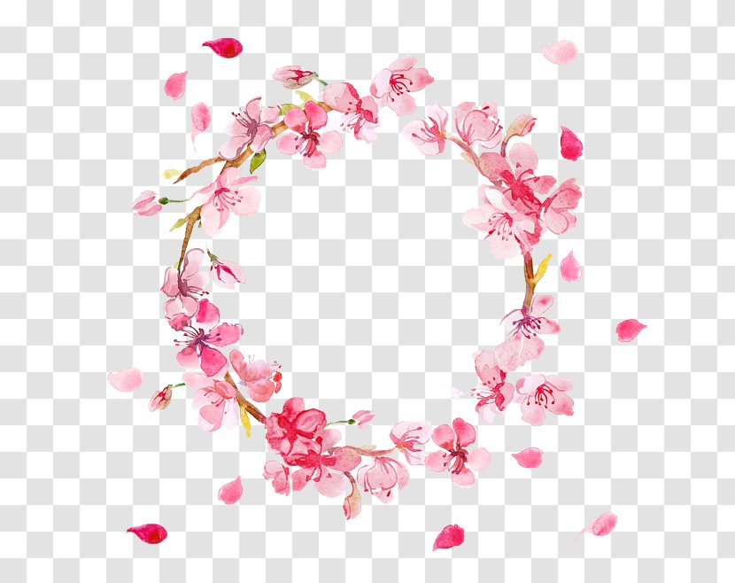 Flower Rose Wreath Petal Stock Illustration - Pink - Peach Blossom Made Of Wreaths Transparent PNG