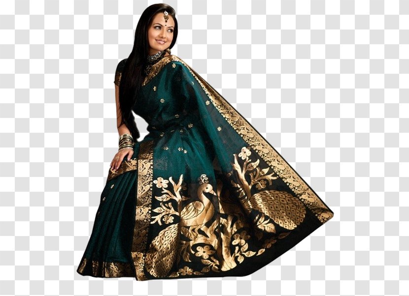 Sari Peafowl Clothing Zari Dress Transparent PNG