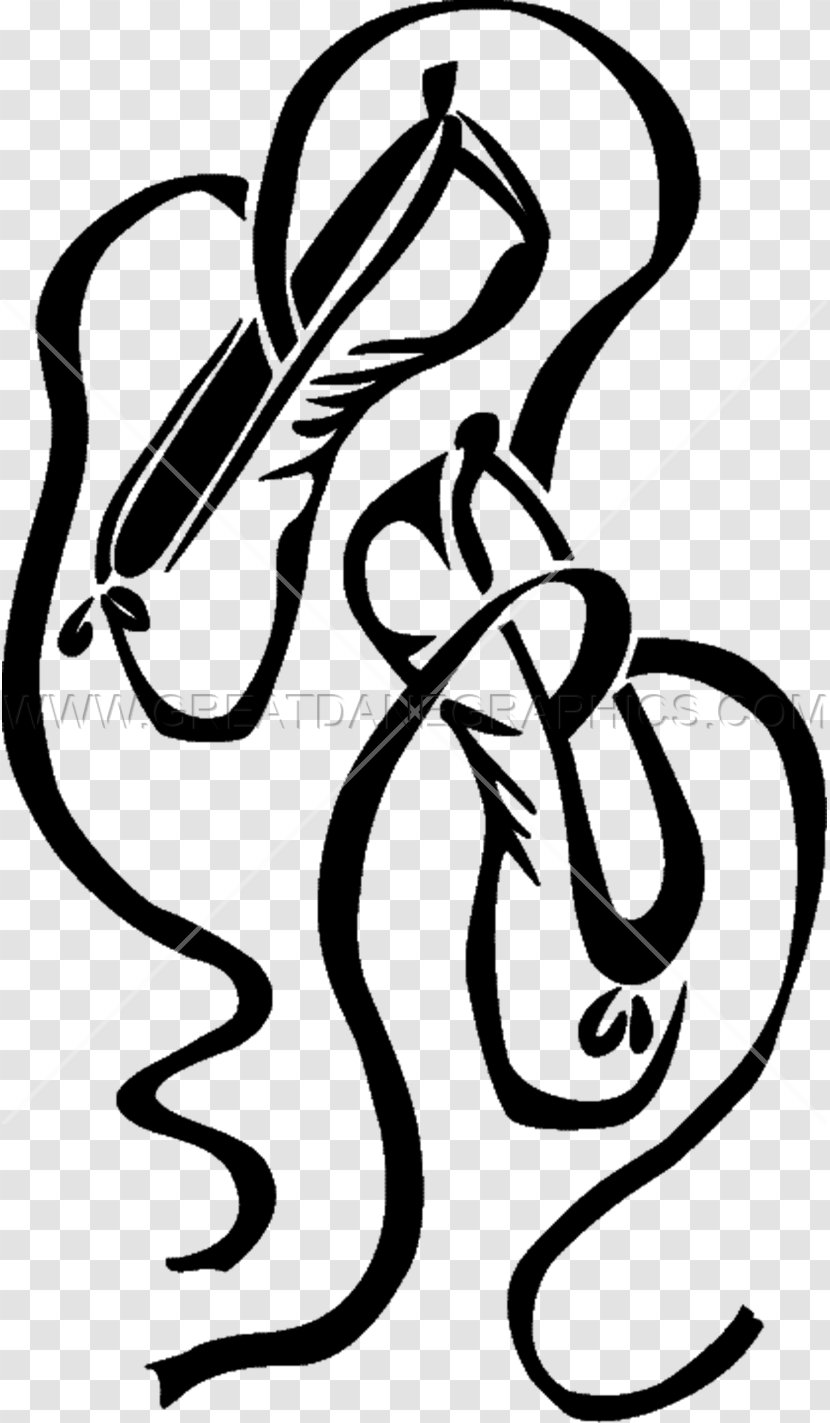Black And White Line Art Ballet Shoe Drawing Clip - Heart Transparent PNG