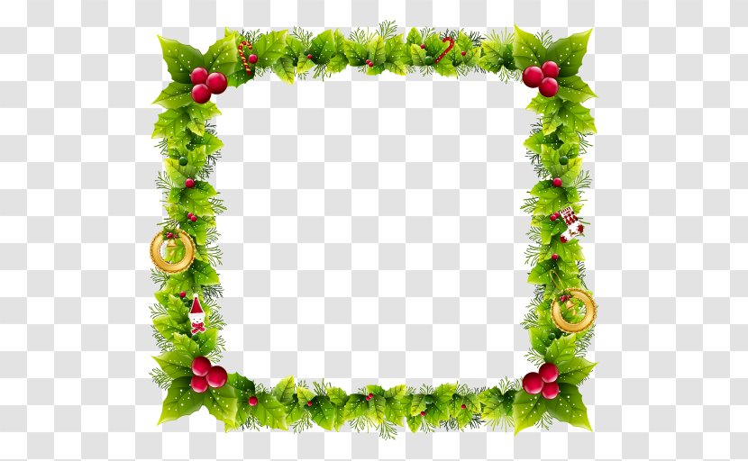 Borders And Frames Christmas Day Picture Clip Art Vector Graphics - Flower Transparent PNG