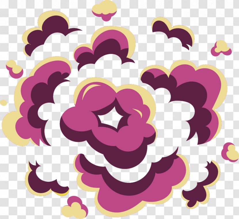 Explosion - Floral Design - Cool Cartoon Cloud Transparent PNG