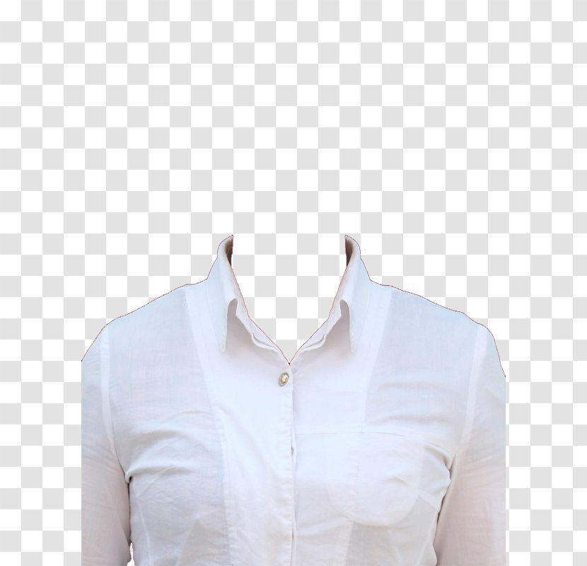 T-shirt White - Button - Shirt Transparent PNG