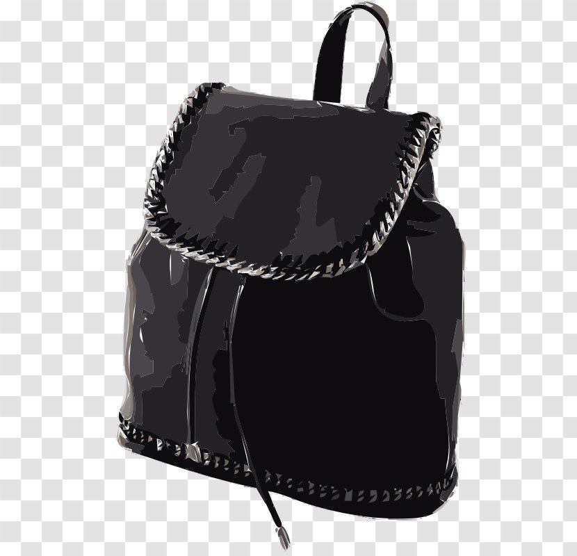 Handbag Clip Art Backpack Openclipart - Black Transparent PNG