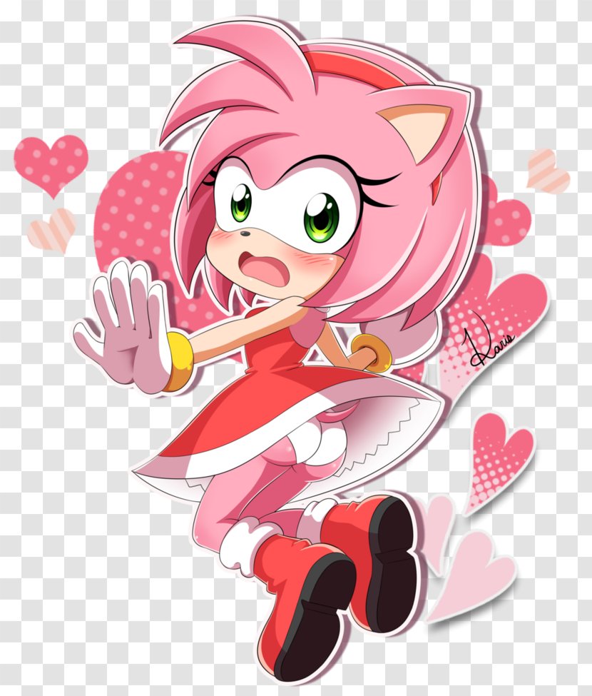 Amy Rose DeviantArt Sonic The Hedgehog - Heart Transparent PNG