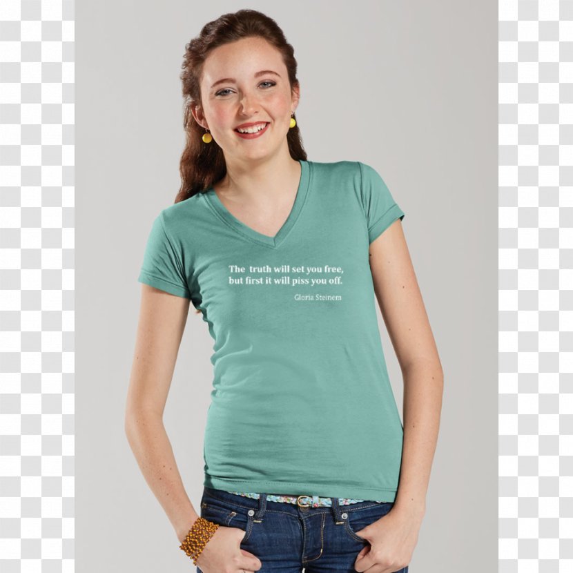 Gloria Steinem T-shirt The Truth Will Set You Free, But First It Piss Off. Quotation - Female Transparent PNG