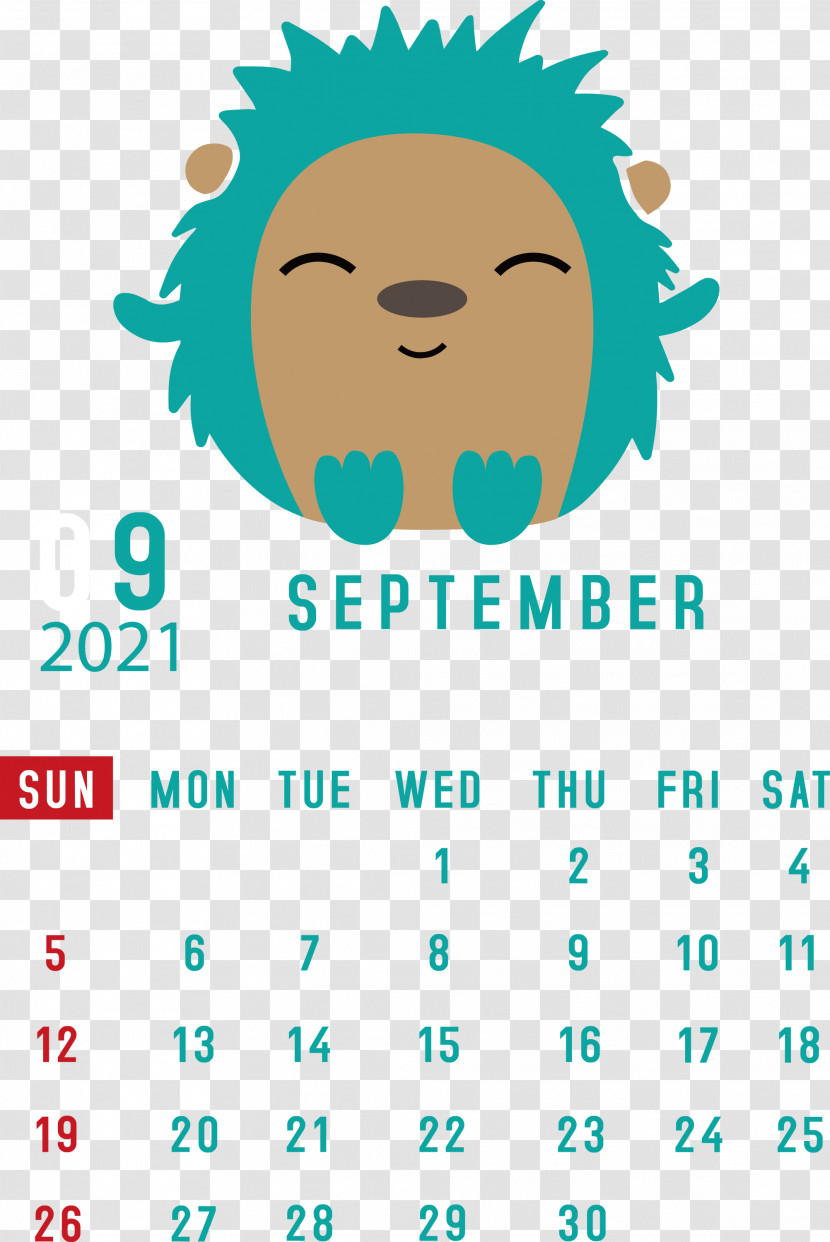 September 2021 Printable Calendar September 2021 Calendar Transparent PNG