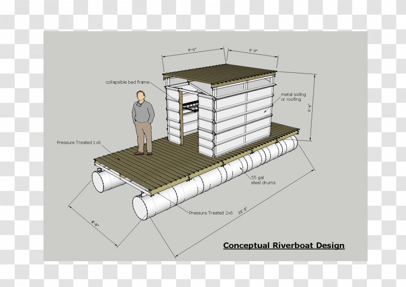 Pontoon Boat Building Houseboat Raft Transparent PNG