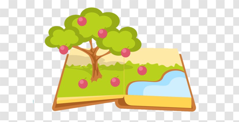 Toy Infant Child Cartoon Clip Art - Apple Tree With Book Material Transparent PNG
