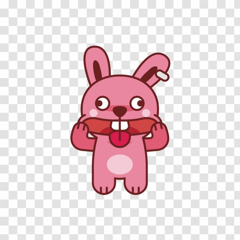 Rabbit Easter Bunny Cartoon Illustration - Tree - Hand Painted Rabbit,lovely,Acting Cute,grimace,Cartoon Transparent PNG