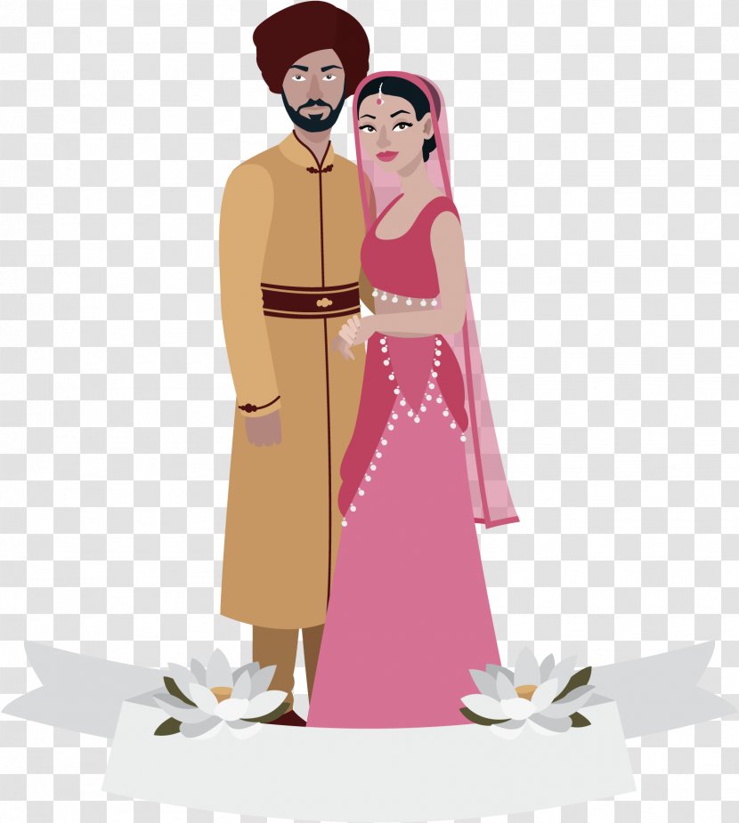 Weddings In India Indian Wedding Clothes - Cartoon - Vector Indians Transparent PNG